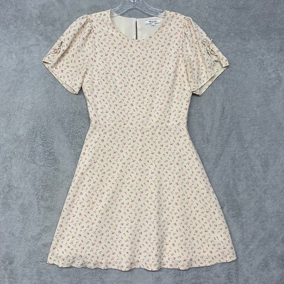 Madewell Dresses & Skirts - Madewell Floral Dress Womens 0 Short Sleeve Tie Detail Cottagecore